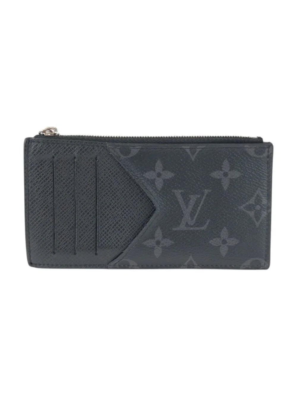 Louis Vuitton Monogram Eclipse Taiga Black Noir Card Case Coin